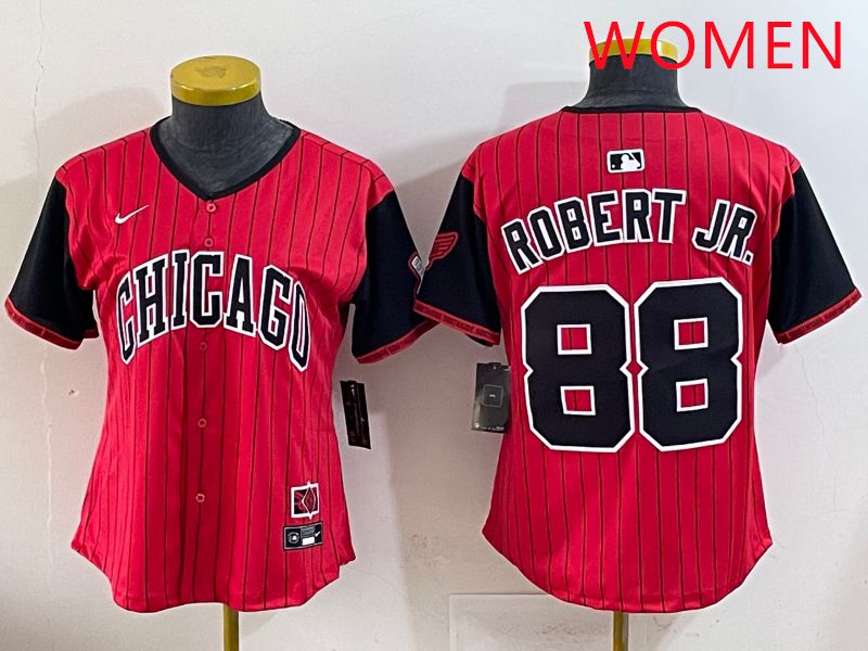Women 2025 Chicago White Sox #88 Robert jr Red Joint Name Nike MLB Jersey style 16